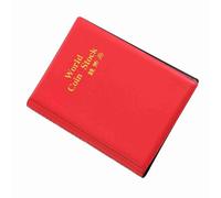 Annadue Dossier de Stockage de Pièces de Monnaie du Monde, 120 Pochettes, Album de Pièces de Monnaie de 10 Pages, Livre de Support de Collecte d'argent, Livre de de pour Collectionneurs (Rouge)