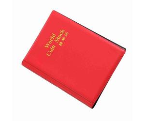 Annadue Dossier de Stockage de Pièces de Monnaie du Monde, 120 Pochettes, Album de Pièces de Monnaie de 10 Pages, Livre de Support de Collecte d'argent, Livre de de pour Collectionneurs (Rouge)