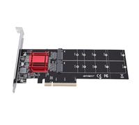 Annadue Double Adaptateur PCIe NVMe, SSD M.2 NVMe vers Carte PCIe 3.1 X8 X16, Prise en Charge M Key SSD 2230 2242 2260 2280 22110 avec Support
