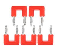 Annadue Double Fiche Banane en Laiton nickelé, Espacement de 19 Mm, Connecteur Banane à Double Pointe de 4 Mm, Adaptateur 1 Femelle vers 2 Mâles pour Instruments électroniques, équipements