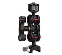 Annadue Double Rotule Bras Magique Support Adaptateur | Réglage Flexible à 360 degrés, pince à double goulotte sécurisée, coussinets en caoutchouc antidérapants, alliage