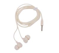 Annadue Écouteurs Filaires 3.5mm Double Micro Ajustement Doux (Beige) | Micros à double réduction de bruit, pilote dynamique de 6 mm, embouts en silicone souple, cordon TPE sans enchevêtrement,