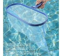 Annadue Écumoire de Feuilles en Plastique Bleu, Filet à Mailles Fines, Sac Profond pour Le Nettoyage de la Baignoire de l'étang de Piscine, Filet d'écumoire de Piscine Idéal pour l'élimination des
