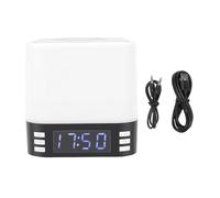 Annadue Enceinte Bluetooth Multifonction avec Réveil, Chargement sans Fil, Veilleuse RGB et Générateur de Bruit Blanc pour la Chambre (Black)