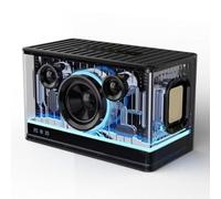 Annadue Enceinte Bluetooth Portable avec Lumières LED RGB, Véritable Enceinte Stéréo sans Fil de 45 W, Affichage de L'heure, Son Surround à 360°, Idéale pour Les Fêtes à la Maison et Les