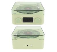 Annadue Enceinte Bluetooth Waves, Tourne-Disque Vintage Waves avec Lumière Ambiante et Affichage de L'heure, Lecteur de Musique Rétro pour Un Sommeil Relaxant (Green)