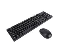 Annadue Ensemble Clavier et Souris sans Fil 2.4G, Clavier 104 Touches avec Souris Ergonomique, Mode Veille, Plug Play, pour Ordinateur PC Portable (Black)