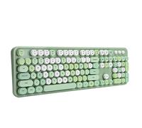 Annadue Ensemble Clavier et Souris sans Fil 2.4Ghz, Ergonomie 104 Touches Clavier et Souris avec Support Réglable Clavier Mignon pour Bureau de Bureau pour Ordinateur (Couleur Mixte Vert)