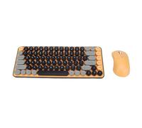 Annadue Ensemble Clavier et Souris sans Fil, 85 Touches Rondes Rétro, Clavier Bluetooth Double Mode et Souris Ergonomique sans Fil pour Le Bureau à Domicile
