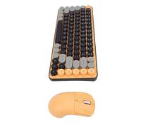 Annadue Ensemble Clavier et Souris sans Fil de Couleurs Mélangées, 85 Touches, Design Compact et Fin avec Touches Rondes Vintage, Bluetooth 2,4 G Double Mode pour PC, Ordinateur
