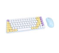 Annadue Ensemble Clavier et Souris sans Fil, Ergonomique Rétro Rond 85 Touches 2,4 GHz Bluetooth Ensemble Clavier et Souris pour Jeu, Saisie, Ordinateur Portable, PC