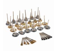 Annadue Ensemble de Brosses Métalliques en Acier en Laiton, Outils de Nettoyage de Polissage en Forme de Roue de Stylo, Kit de Brosse Métallique Rotative pour le Meulage de l'élimination de la