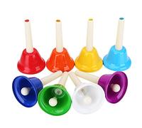 Annadue Ensemble de Clochettes en Métal Colorées à 8 Notes pour Enfants, Jouet Musical avec Tons Majeurs C |Instrument de Cloche à Main Durable pour l'éducation Musicale