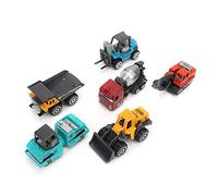 Annadue Ensemble de Modèles de Jouets de Voiture D'ingénierie de Mini Camion en Alliage de Simulation élevée, Moule Exquis, Modèle de Jouets de Voiture D'excavatrice 6 Pièces, Cadeau Merveilleux