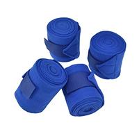 Annadue Enveloppement de Jambe de Cheval avec Fermeture Auto-agrippante, Protection en Polyester Doux pour Chien, Vache, Chat, Ensemble d'Enveloppement de Jambe d'animal 4 Pièces, Bleu