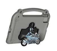 Annadue Étui de Protection EVA pour Pro 11", Air 4 5 6 7 10,9", 10e 11e Génération, Housse de Tablette Antichoc avec Support de Style Moto et Poignée Portable, Découpes Précises (Grey)