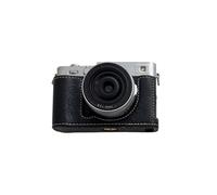 Annadue Étui en Cuir PU pour X-E5, Coque de Protection Demi-boîtier Vintage avec bandoulière. (Black)
