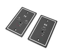 Annadue Extension de Plaque Murale HDMI, émetteur de Câble Cat6 Unique avec Télécommande IR, Portée de 60 Mètres, Transfert sans Perte, Large compatibilité