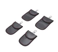 Annadue Faraday Lot de 4 Pochettes de Blocage en Fibre de Carbone pour Clés de Voiture, avec Fermeture Auto-agrippante pour Une Fixation Sécurisée