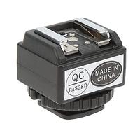 Annadue Flash Hot Shoe Mount Adapter avec Port PC Sync | Synchronisation universelle du flash de l\'appareil photo, connecteur stroboscopique de studio, construction en plastique