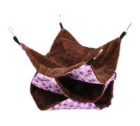 Annadue Hamac Chaud à Trois Couches pour Petits Animaux de Compagnie, Lit Suspendu, Sac de Couchage pour Hamster, Planeur de Sucre, écureuils (Purple)