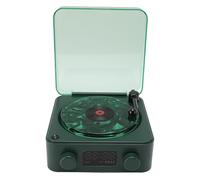 Annadue Haut-Parleur de Style Tourne-Disque, Haut-Parleur Bluetooth en Vinyle avec Affichage de L'heure de la Lumière Ambiante, Carte Mémoire Radio Bluetooth et Lecture D'entrée Sonore