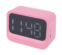 Annadue Horloge Numérique avec Haut-Parleur Bluetooth sans Fil, Réveil à Affichage LED avec Lecteur MP3, Double Alarme, Batterie 9H, pour Chambre à Coucher, Musique de SommeilC (Pink)