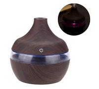 Annadue Humidificateur de Grain de Bois de 300ml, Brumisateur de Veilleuse USB LED, Diffuseur coloré pour Bureau, Voiture, Maison