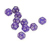 Annadue Jeu de Dés Polyédriques, Dés à 12 Faces, Chiffres Clairs Empêchant l'oxydation, Polyédriques pour l'enseignement du Jeu (Violet)