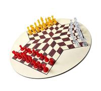 Annadue Jeu d'échecs à Trois Joueurs, échiquier International Portable, Pièces d'échecs en Plastique, Jeu de Stratégie Classique, Jouet éducatif pour Enfants et Adultes, Fête de Famille, échiquier