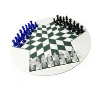 Annadue Jeu d'échecs à Trois Joueurs, échiquier International Portable, Pièces d'échecs en Plastique, Jeu de Stratégie Classique, Jouet éducatif pour Enfants et Adultes, Fête de Famille, échiquier