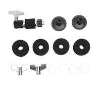 Annadue Kit D'accessoires de Batterie, Ensemble D'accessoires de Pédale de Tambour en Acier Inoxydable, Ensemble de Feutres pour Pièces D'instruments (BLACK)
