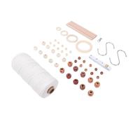 Annadue Kit de Bricolage en macramé pour Débutants, Cordon en Coton pour macramé de 3 Mm X 115 Mètres avec Perles en Bois, Anneaux, Bâtons, Crochets en S pour Suspension Murale de Plantes