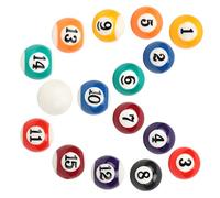 Annadue Kit de Mini Boules de Billard en Résine pour Enfants, 16 Pièces, Accessoire de Table de Billard de 2.5CM pour Jeux de Loisirs Sportifs