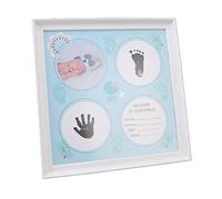 Annadue Kit d'empreintes de Main de bébé, Kit de Cadre d' de bébé nouveau-né, Panneau de densité en Plastique Résistant à l'usure, 'empreintes de Main et de Pied de pour Souvenir 'affichage,