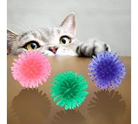 Annadue Lot de 10 Balles Colorées pour Chat - Jouet Léger et Portable pour Animal de Compagnie pour Un Plaisir Durable en TPR, Attirer l'attention du Chat, Développer Le Lien et Protéger Les Meubles