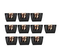 Annadue Lot de 10 Sacs Cadeaux en Papier avec Poignée Dorée, Petits Sacs d'emballage de Boutique pour Vêtements, Bijoux, Maquillage, Fourre-tout avec Nœud doré pour Cadeaux de Fête de Mariage, (N°
