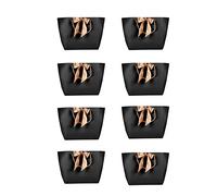 Annadue Lot de 10 Sacs Cadeaux en Papier avec Poignée Dorée, Petits Sacs d'emballage de Boutique pour Vêtements, Bijoux, Maquillage, Fourre-tout avec Nœud doré pour Cadeaux de Fête de Mariage, (N°
