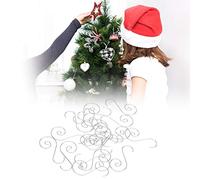 Annadue Lot de 60 Mini Crochets en S Multi-usages en Métal pour Décoration d'arbre de Noël, Crochets en Acier Inoxydable pour Suspendre des Guirlandes Lumineuses, Décoration de Couronne (SILVER)