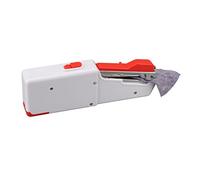 Annadue Machine à Coudre Portable à Piles Mini Portable Rouge | Mini-agrafeuse, alimentation par batterie ou cordon, poignée ergonomique, pour des réparations rapides, idéal pour les