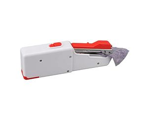 Annadue Machine à Coudre Portable à Piles Mini Portable Rouge | Mini-agrafeuse, alimentation par batterie ou cordon, poignée ergonomique, pour des réparations rapides, idéal pour les