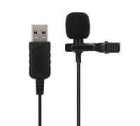 Annadue Microphone à Pince USB Mini Micro à Condensateur Omnidirectionnel pour Enregistrement Vidéo sur Ordinateur Portable, Microphone d'Ordinateur à Suppression de Bruit à 360 ° avec Bouton de