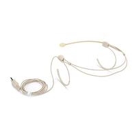 Annadue Microphone Binaural Suspendu, Micro à Condensateur à Verrouillage à Vis Mâle Jack 3,5 Mm avec Crochet d'oreille Beige, pour Système sans Fil émetteur Bodypack