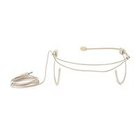 Annadue Microphone Binaural Suspendu, Micro à Condensateur à Verrouillage à Vis Mâle Jack 3,5 Mm pour émetteur Bodypack, Microphone Tour d'oreille Beige pour Systèmes sans Fil