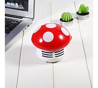 Annadue Mini Aspirateur de Bureau Rouge, Nettoyeur de Coin de Clavier en Forme de Champignon Mignon, Balayeuse de Poussière avec Moteur à Grande Vitesse pour Le Bureau à Domicile (Rouge)