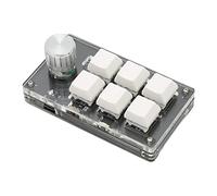 Annadue Mini Clavier Mécanique Macro, 6 Touches USB Filaire/sans Fil Bluetooth Double Mode Clavier avec Bouton, Clavier Mécanique Programmable Bricolage Interrupteur Bleu pour Windows (Blanc)