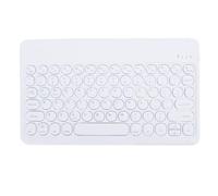 Annadue Mini Clavier sans Fil Portable, Clavier Bluetooth Ultra-clien de 10 Pouces Rechargeable pour Android, pour Les Victoires, pour OS X, Keycaps Rond Ergonomiques (White)