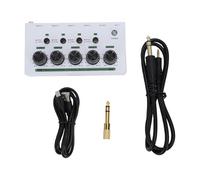 Annadue Mixeur Sonore Stéréo 4 Canaux pour Enregistrement en Studio à | Alimenté par batterie rechargeable, 2000 mAh intégré, entrées TRS 1/4 pouces, sortie 3,5 mm, commutateur stéréo mono,