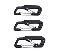 Annadue Mousqueton en Alliage D'aluminium, 3 Pièces, Charge 12KN, pour | Spring Snap Hook with Dual Safety Lock for Backpack, Keychain, Camping, Travel