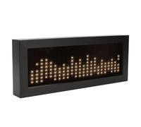 Annadue Music Spectrum Rhythm Light, Visualiseur HiFi à Double Entrée avec Cadre en Bois, Processeur ARM 32 Bits, Lumière Contrôlée par le Son, Détection de Fréquence à 10 Niveaux, (Blanc)